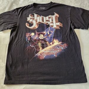 Ghost Swedish Rock Band Papa Emeritus Black Tshirt With Graphics Size Large